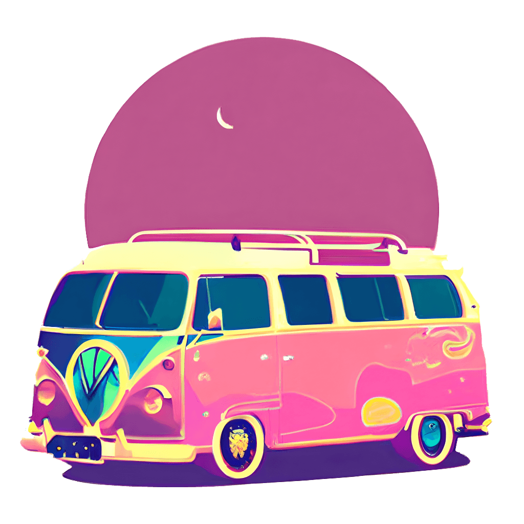 Vintage Aesthetic Hyper Detailed Boheme Hippie Camper Van Surfin USA 61346132 1